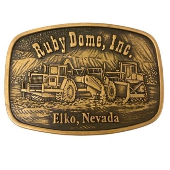 RUBY DOME Belt Buckle Elko Nevada Mining Brass - Picture 1 of 2